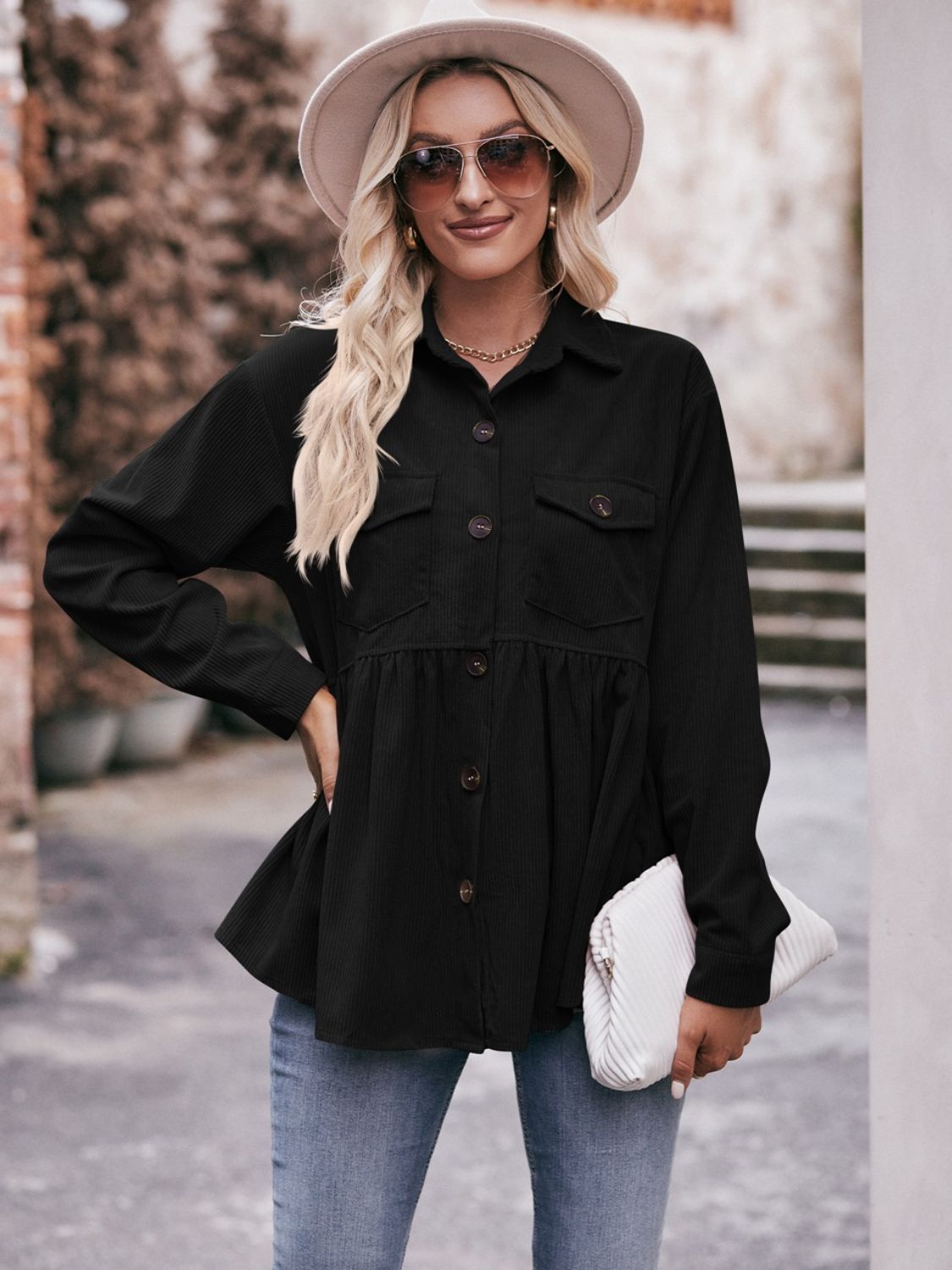 Camisa de manga larga con cuello Mandy